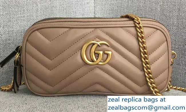 Gucci GG Marmont Mini Chain Bag 546581 Nude 2018