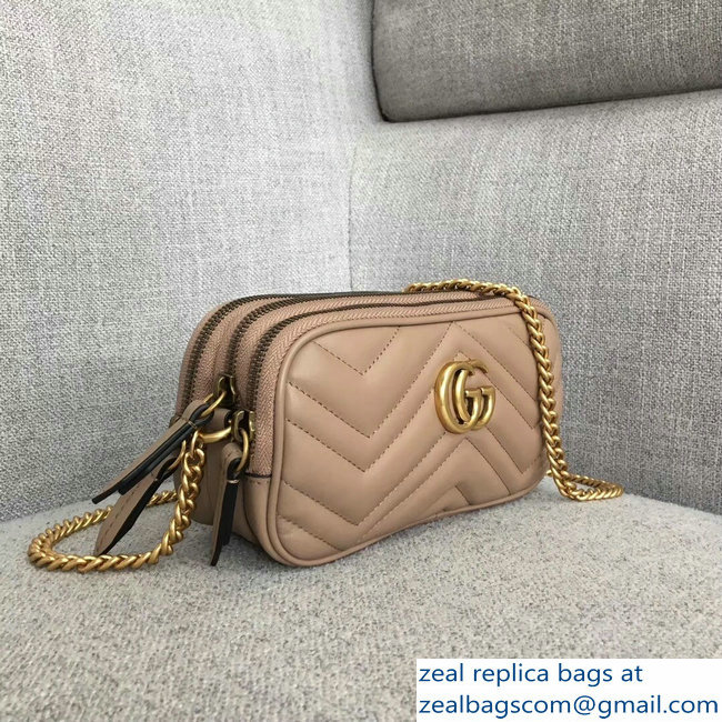 Gucci GG Marmont Mini Chain Bag 546581 Nude 2018