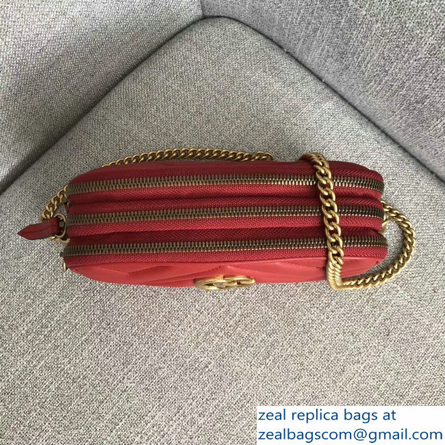 Gucci GG Marmont Mini Chain Bag 546581 Red 2018