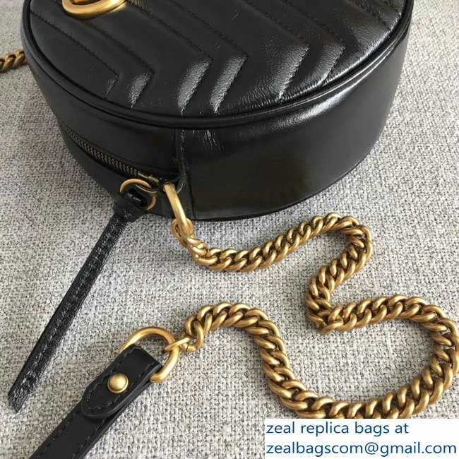 Gucci GG Marmont Mini Round Shoulder Bag 550154 Black 2018