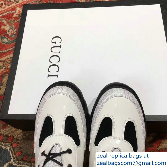Gucci Heel 5.5cm Leather Ankle Boots White With Sylvie Web 2018