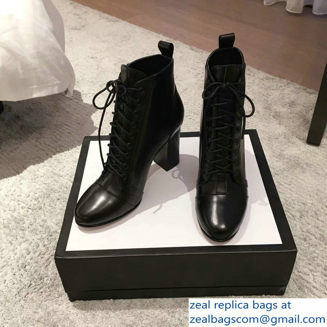 Gucci Heel 9cm Lace-up Ankle Boots Black 2018 - Click Image to Close