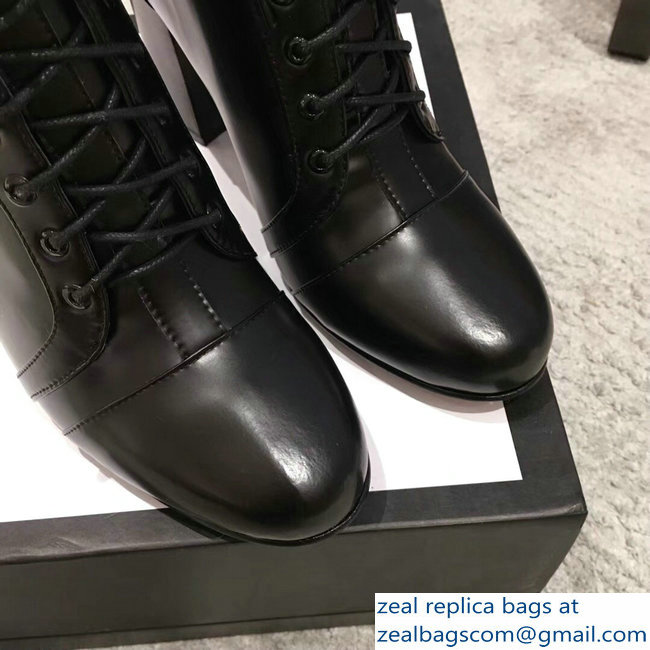 Gucci Heel 9cm Lace-up Ankle Boots Black 2018 - Click Image to Close