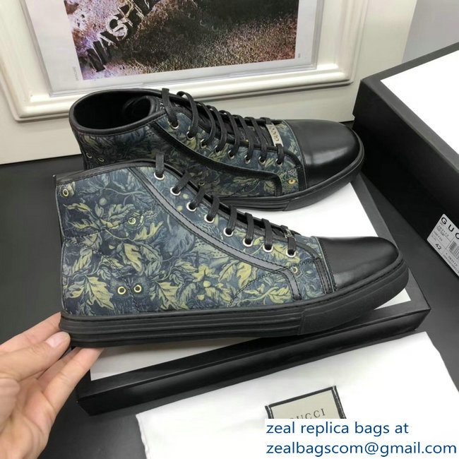 Gucci Men's High-Top Sneakers Print 01 Black 2018