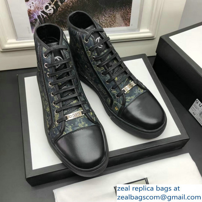 Gucci Men's High-Top Sneakers Print 01 Black 2018