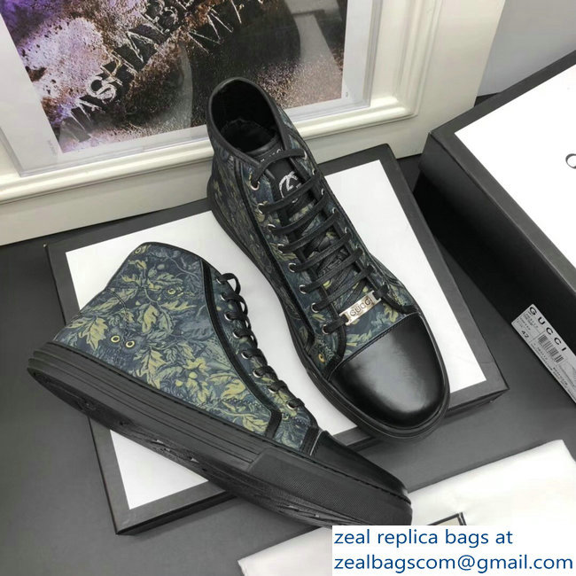Gucci Men's High-Top Sneakers Print 01 Black 2018