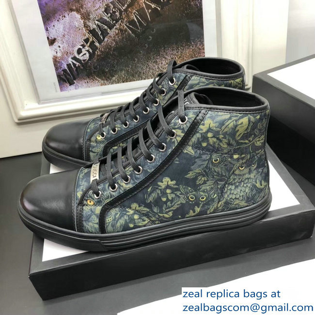 Gucci Men's High-Top Sneakers Print 01 Black 2018
