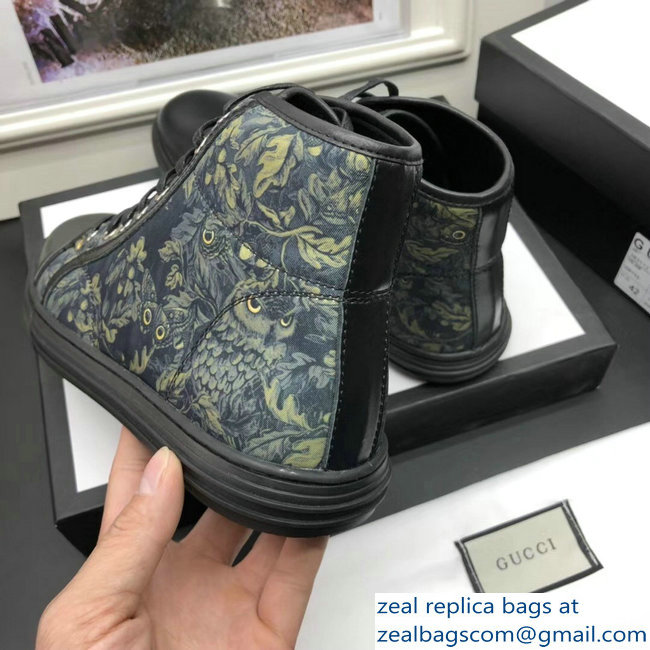 Gucci Men's High-Top Sneakers Print 01 Black 2018