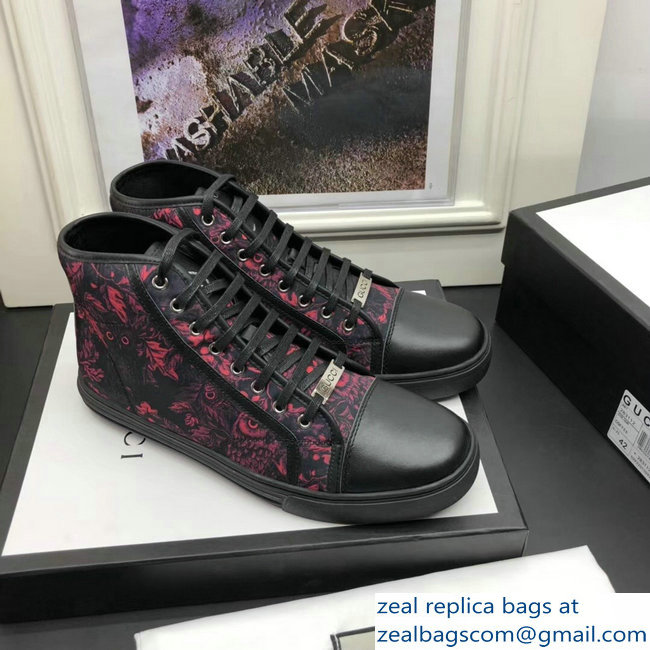 Gucci Men's High-Top Sneakers Print 02 Black 2018