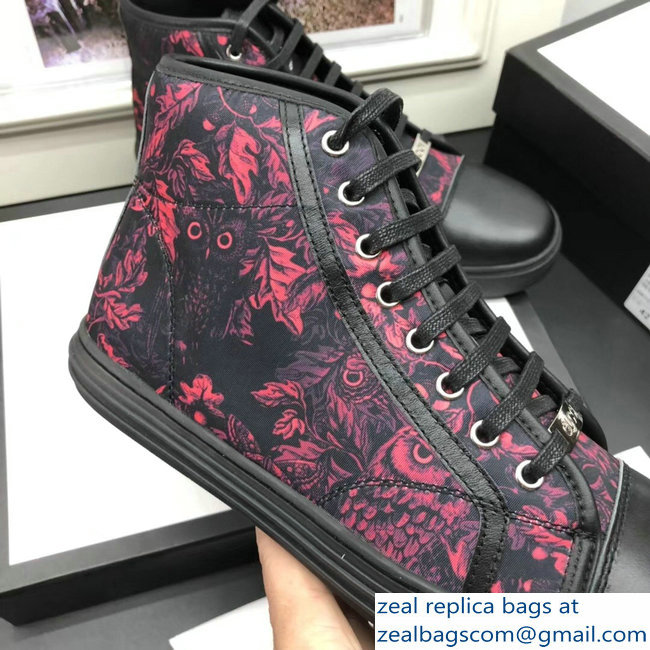 Gucci Men's High-Top Sneakers Print 02 Black 2018