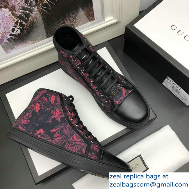Gucci Men's High-Top Sneakers Print 02 Black 2018