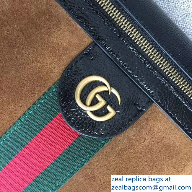 Gucci Ophidia Web Suede Saddle Bag 523658 Brown 2018