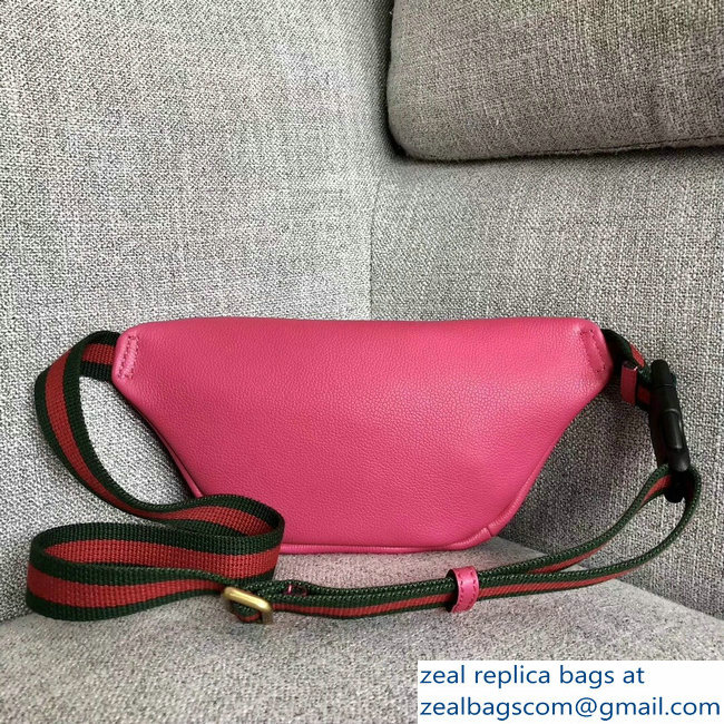 Gucci Print Leather Vintage Logo Small Belt Bag 527792 Fuchsia 2018 - Click Image to Close