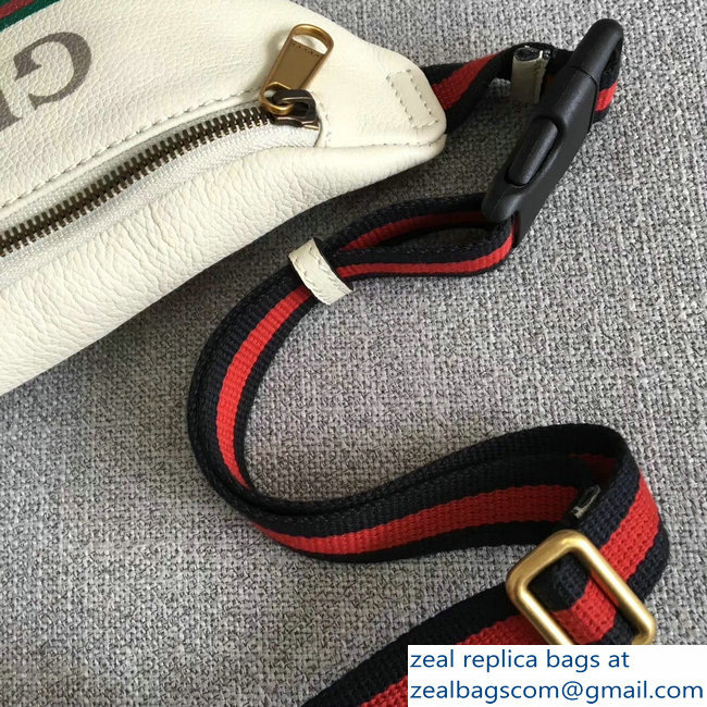 Gucci Print Leather Vintage Logo Small Belt Bag 527792 White 2018