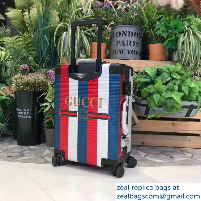 Gucci Sylvie Baiadera Striped Vintage Logo Print Carry-on Luggage Bag 2018