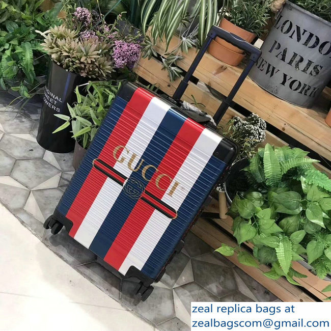 Gucci Sylvie Baiadera Striped Vintage Logo Print Carry-on Luggage Bag 2018