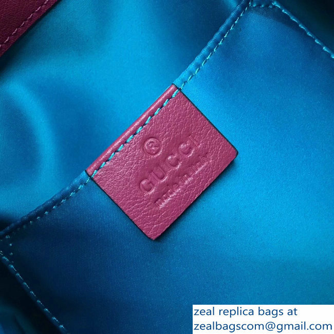 Gucci Velvet GG Marmont Chevron Quilted Bucket Bag 476674/525081 Fuchsia