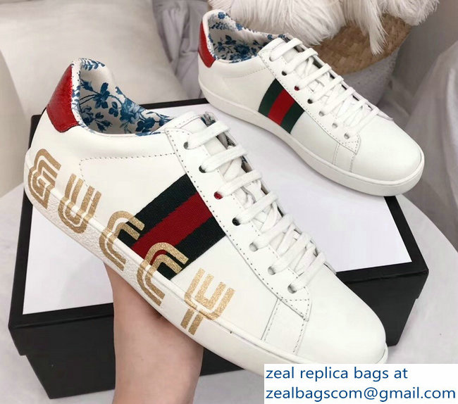 Gucci Web Guccy Lovers Sneakers White 2018 - Click Image to Close