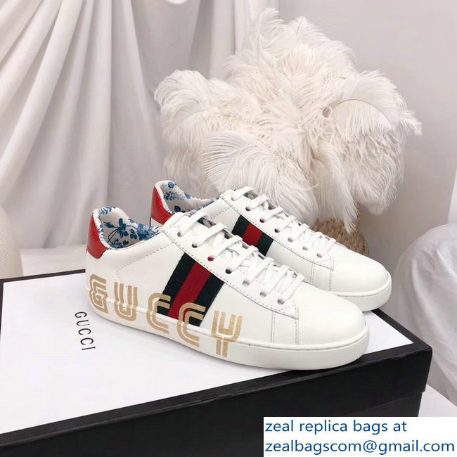 Gucci Web Guccy Lovers Sneakers White 2018 - Click Image to Close