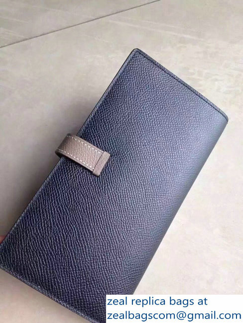 Hermes Bearn Bi-Color Wallet In Original Epsom Leather Black/Etoupe
