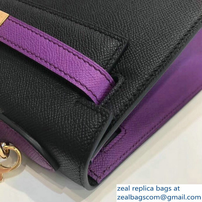 Hermes Bicolor Kelly 28cm Bag in Epsom Leather Black/Purple 2018 - Click Image to Close