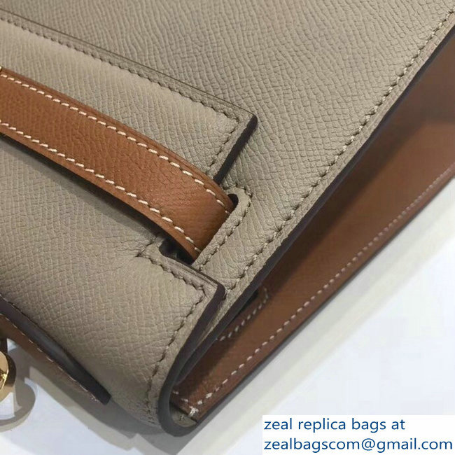 Hermes Bicolor Kelly 28cm Bag in Epsom Leather Pale Gray/Brown 2018 - Click Image to Close