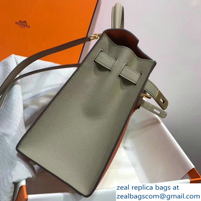 Hermes Bicolor Kelly 32cm Bag in Epsom Leather Orange/Pale Gray 2018