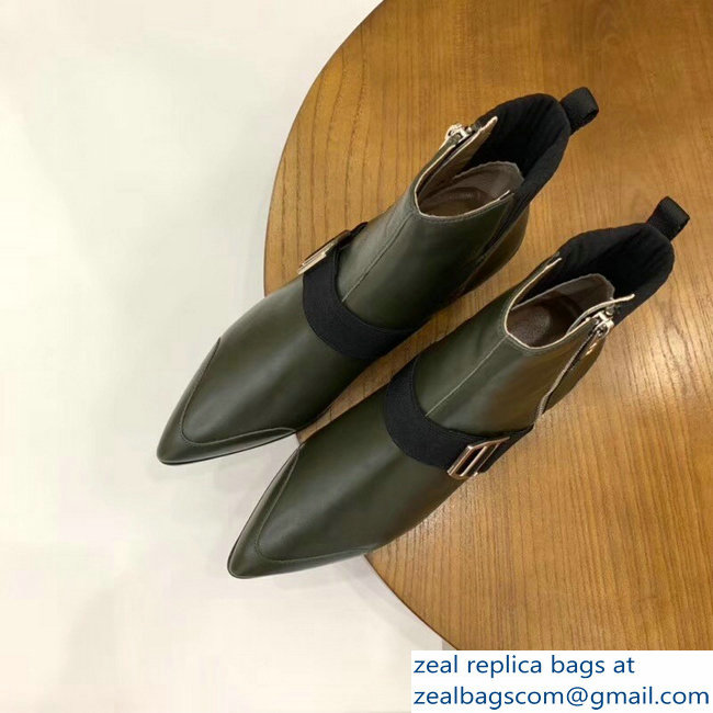 Hermes Shocky Ankle Boots Army Green 2018 - Click Image to Close