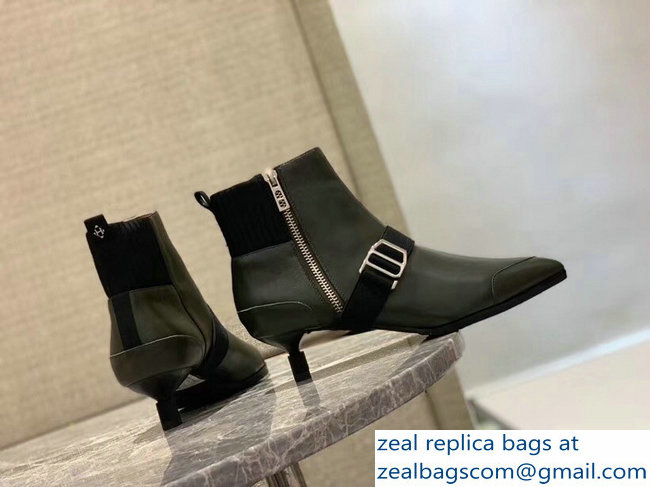 Hermes Shocky Ankle Boots Army Green 2018 - Click Image to Close