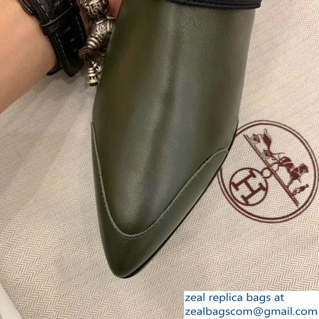 Hermes Shocky Ankle Boots Army Green 2018