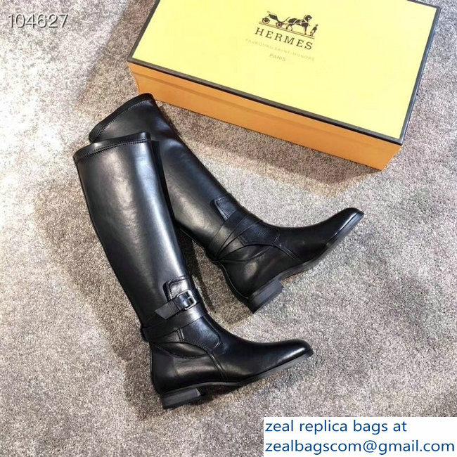 Hermes Soria Boots Black with Wrap-Around Strap 2018