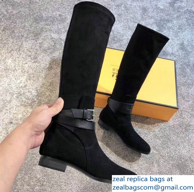 Hermes Soria Boots Suede Black with Wrap-Around Strap 2018 - Click Image to Close