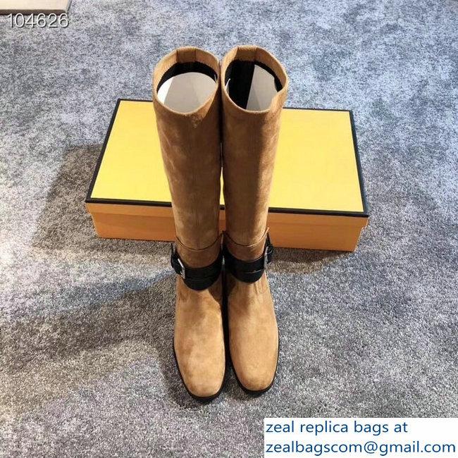 Hermes Soria Boots Suede Camel with Wrap-Around Strap 2018