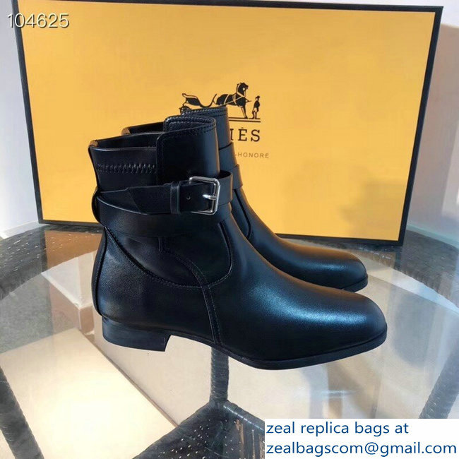 Hermes Soria/Songe Ankle Boots Black with Wrap-Around Strap 2018 - Click Image to Close