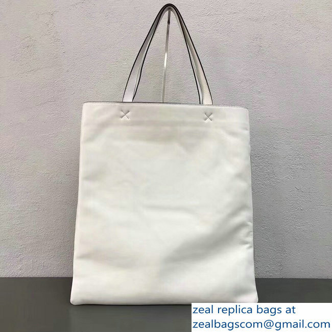 Loewe Logo Print Vertical Long Fringe Tote Bag White 2018