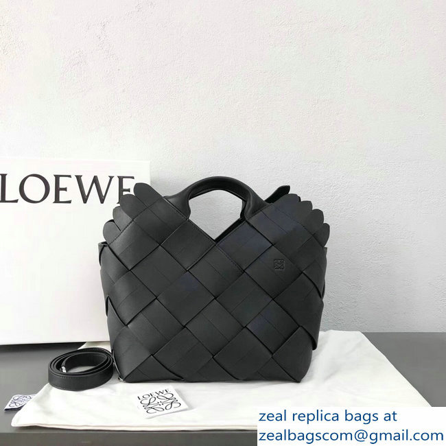 Loewe Woven Buckle Basket Bag Black 2018