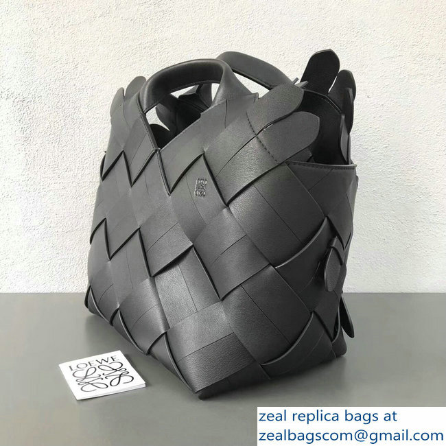 Loewe Woven Buckle Basket Bag Black 2018