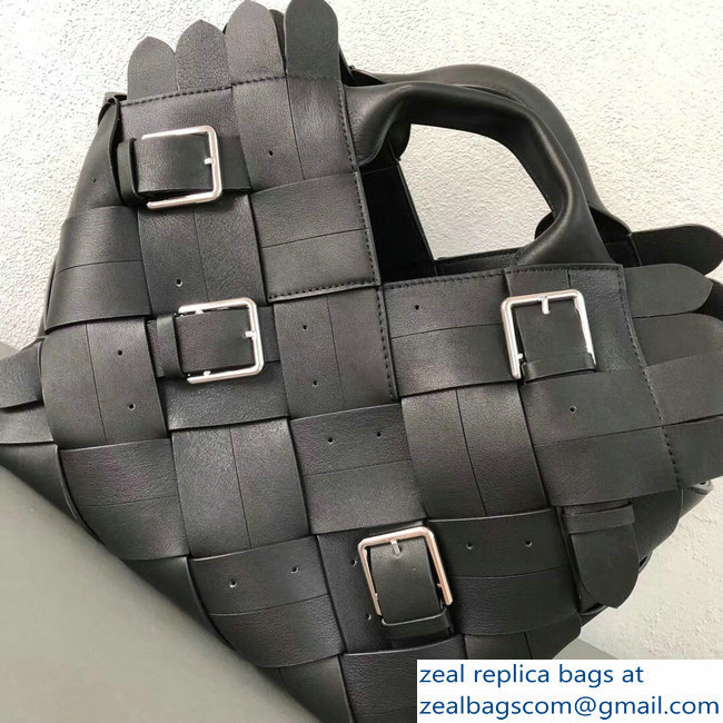 Loewe Woven Buckle Basket Bag Black 2018