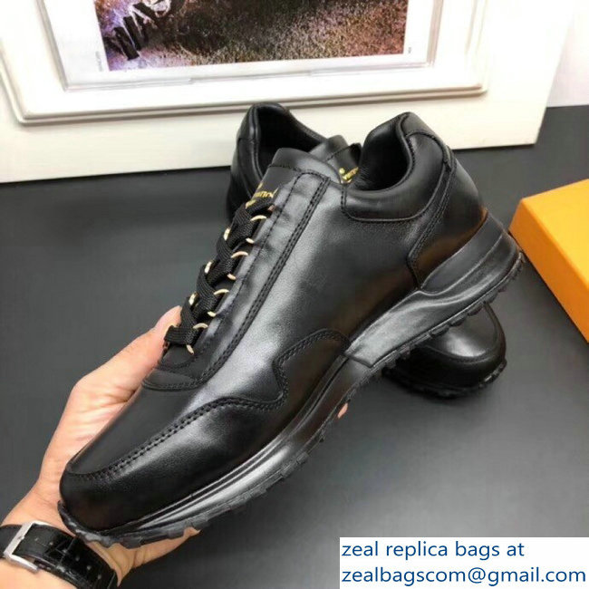 Louis Vuitton Calf Leather Run Away Men's Sneakers Black 2018