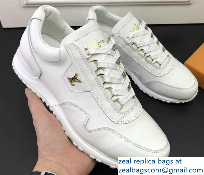 Louis Vuitton Calf Leather Run Away Men's Sneakers White 2018 - Click Image to Close