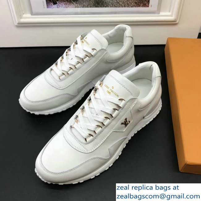 Louis Vuitton Calf Leather Run Away Men's Sneakers White 2018 - Click Image to Close