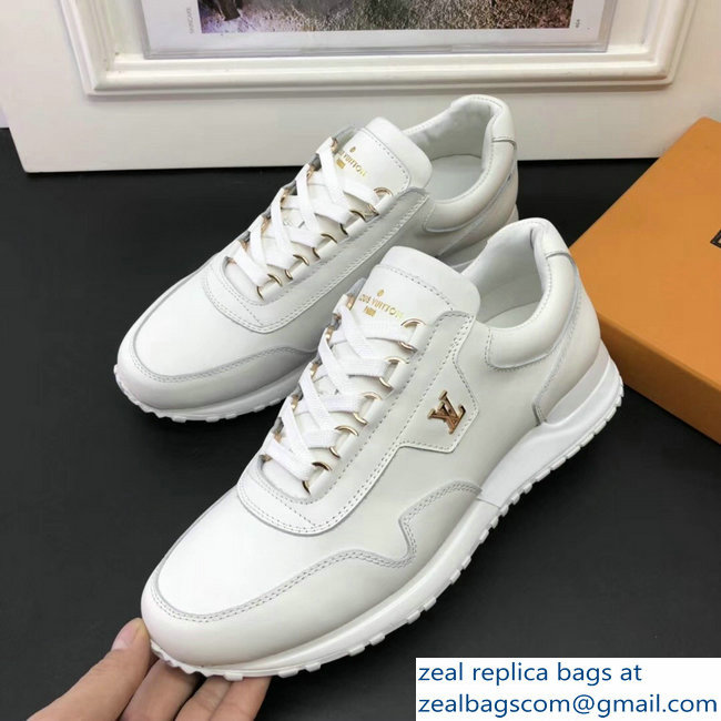 Louis Vuitton Calf Leather Run Away Men's Sneakers White 2018 - Click Image to Close