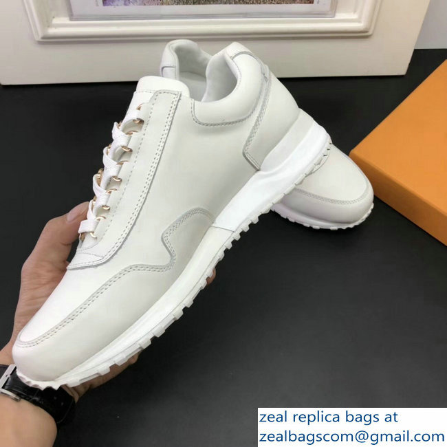Louis Vuitton Calf Leather Run Away Men's Sneakers White 2018 - Click Image to Close