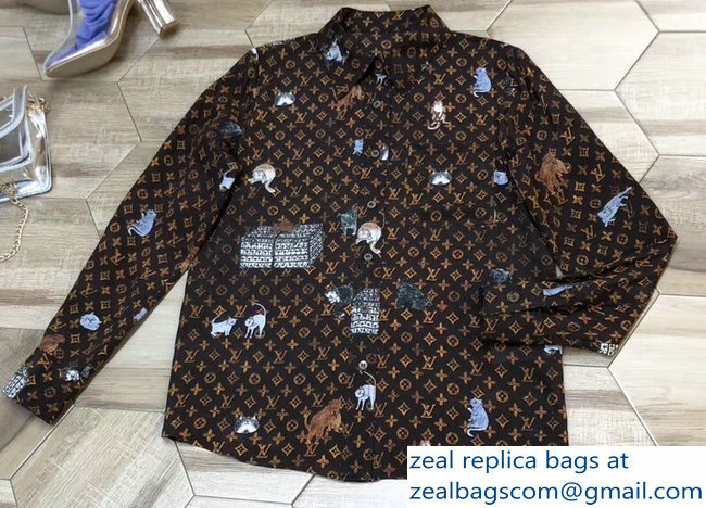 Louis Vuitton Catogram Motif Shirt 2018 - Click Image to Close