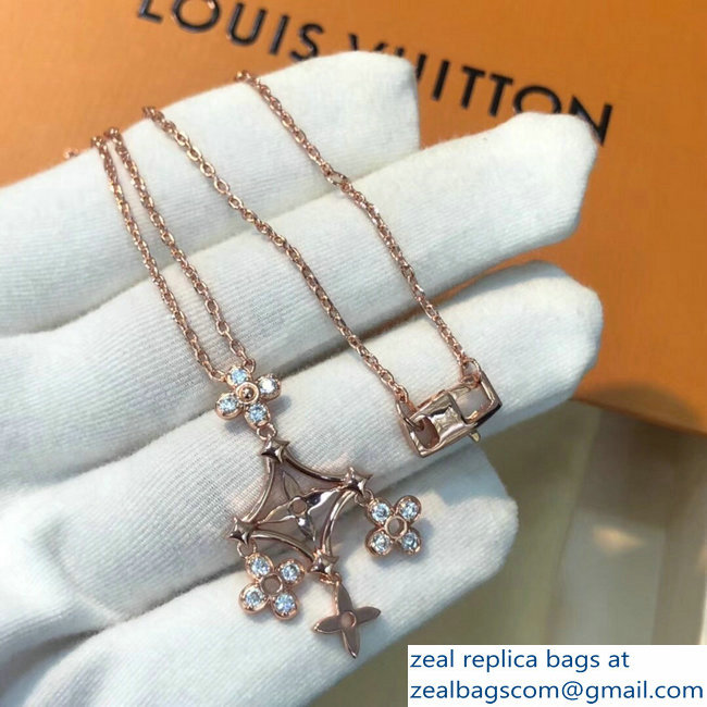 Louis Vuitton Dentelle De Diamants Pendant Necklace Pink Gold And Diamonds