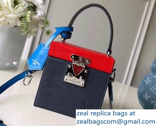 Louis Vuitton EPI Leather Bleecker Box Bag M52466 Red/Blue 2018 - Click Image to Close