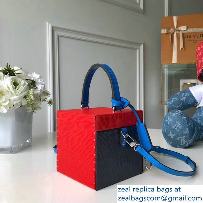 Louis Vuitton EPI Leather Bleecker Box Bag M52466 Red/Blue 2018