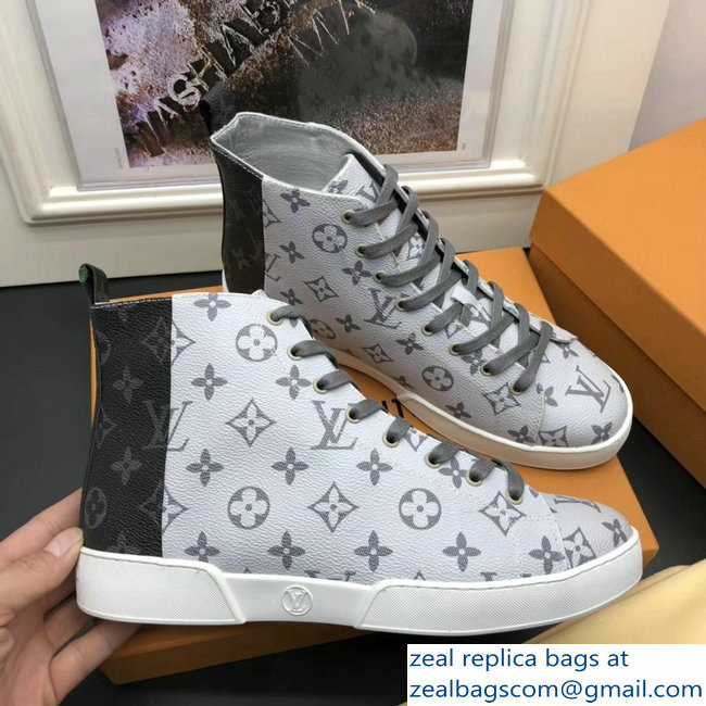 Louis Vuitton Men's Sneakers Monogram Eclipse Split Silver 2018