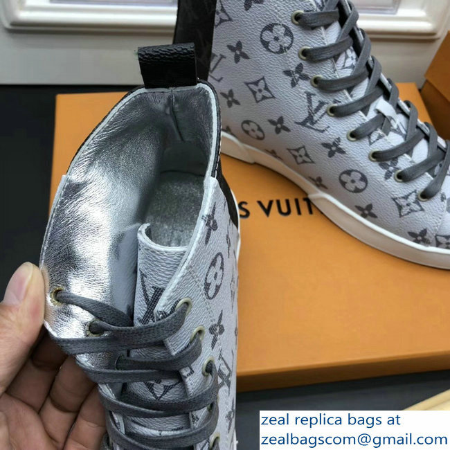 Louis Vuitton Men's Sneakers Monogram Eclipse Split Silver 2018
