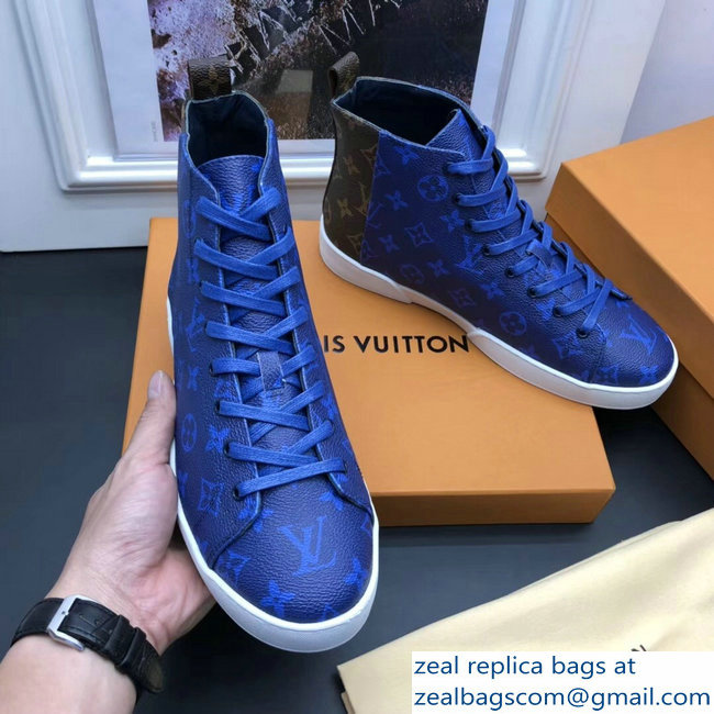 Louis Vuitton Men's Sneakers Monogram Pacific Blue Split 2018 - Click Image to Close